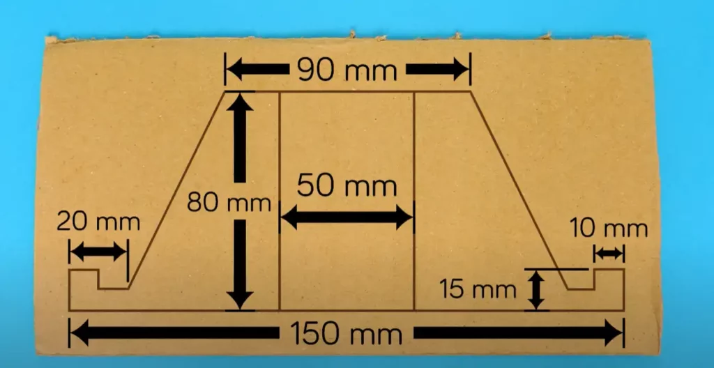 measurement chart on the cardboard