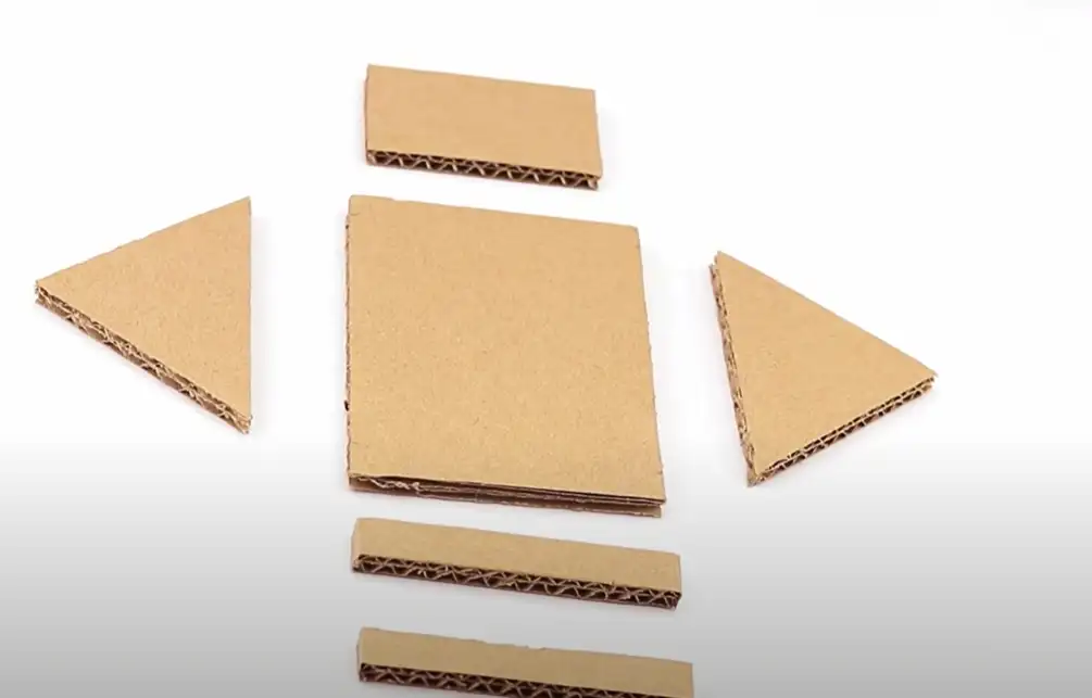 cardboard pieces in shapes