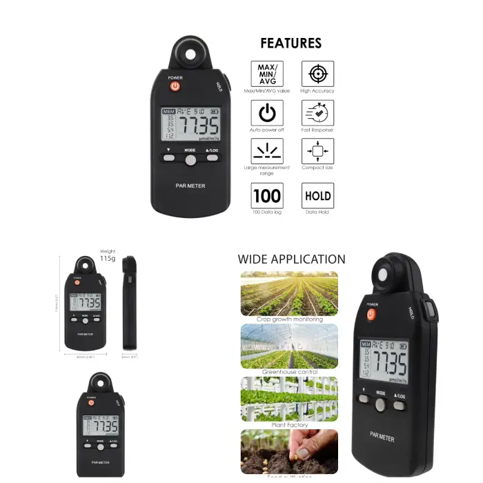 Full-Spectrum Quantum Par Meter Advanced PPFD Meter Measures Photosynthetically