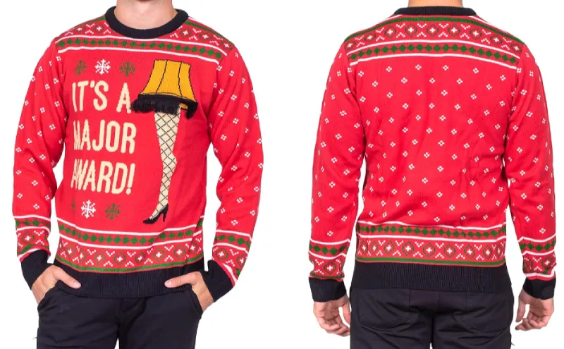 Its Major Award Leg Lamp Red Ugly Christmas Sweater