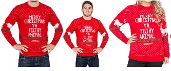 Merry Christmas Filthy Animal Kevin Festive Holiday Ugly Chritmas Sweater