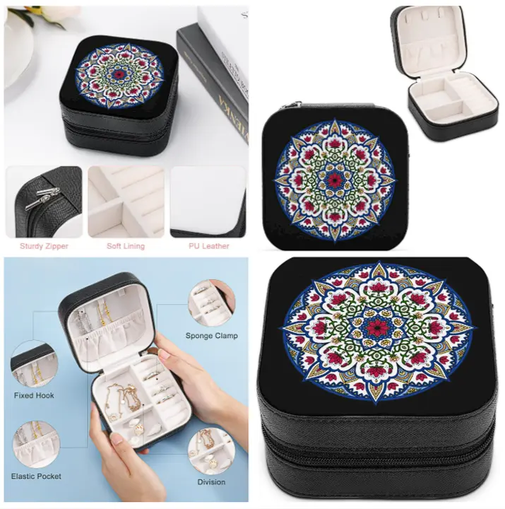 Moroccan Lotus Flowers Small Jewelry Box Organizer