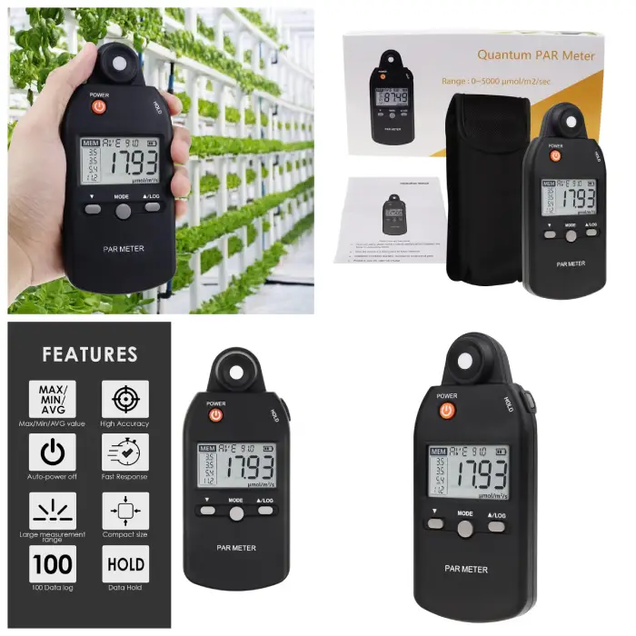 Quantum PAR Meter Full-Spectrum High Precision PPFD Tester for Photosynthetic Activity of Indoor