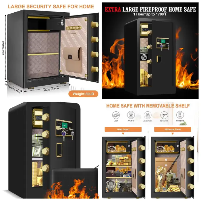 4.0 Cu ft Extra Large Heavy Duty Home Safe Fireproof Waterproof