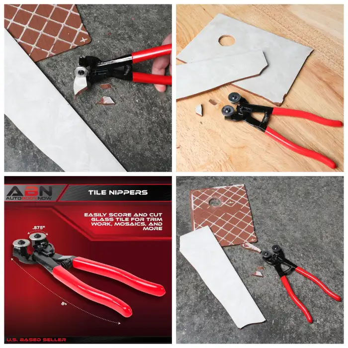 ABN Glass & Ceramic Tile Nippers, Premium Carbide Cutting Wheels and Comfort Grip Handle